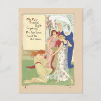 Vintage Briefkaart met vier seizoenen