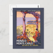 Vintage briefkaart Montecarlo (Monaco) (Voorkant / Achterkant)