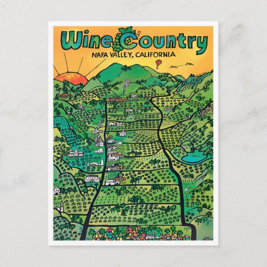 vintage-briefkaart Napa Valley Briefkaart (Voorkant)