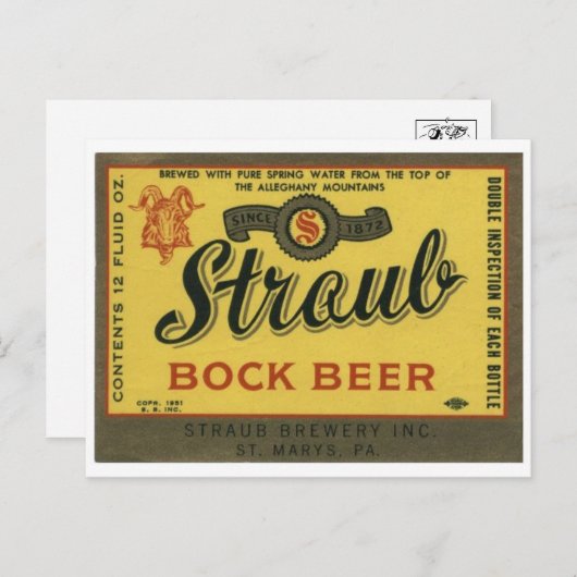 Vintage Briefkaart op het etiket (Voorkant / Achterkant)