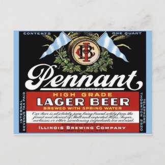 Vintage Briefkaart op het etiket