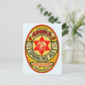 Vintage Briefkaart op het etiket (Staand voorkant)