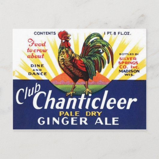 Vintage Briefkaart op het etiket (Voorkant)