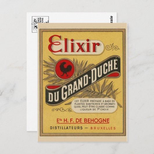 Vintage Briefkaart op het etiket (Voorkant / Achterkant)