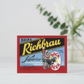 Vintage Briefkaart op het etiket (Staand voorkant)