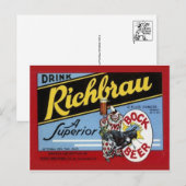 Vintage Briefkaart op het etiket (Voorkant / Achterkant)