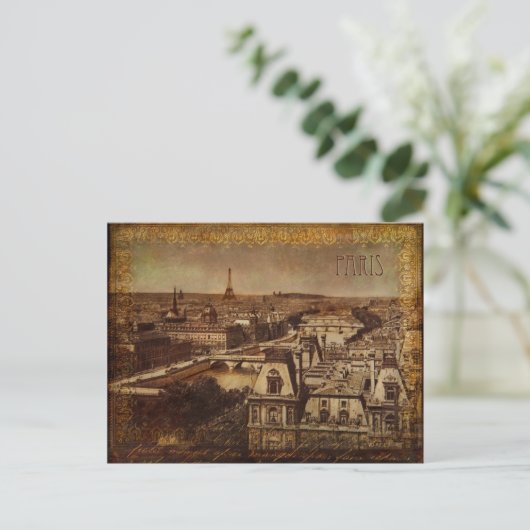 Vintage Briefkaart Parijs (Staand voorkant)