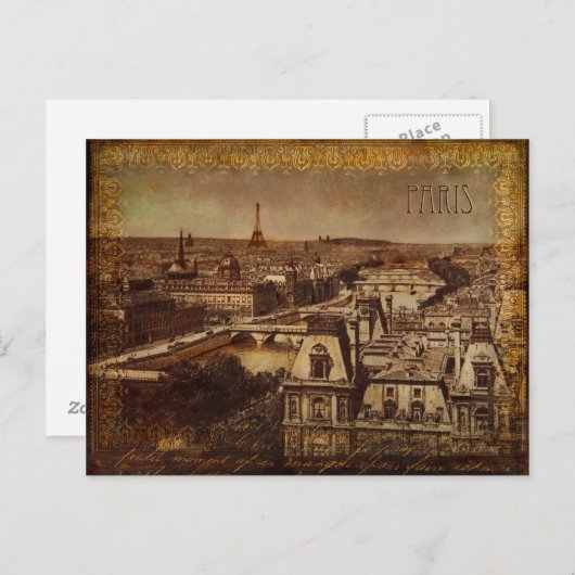 Vintage Briefkaart Parijs (Voorkant / Achterkant)