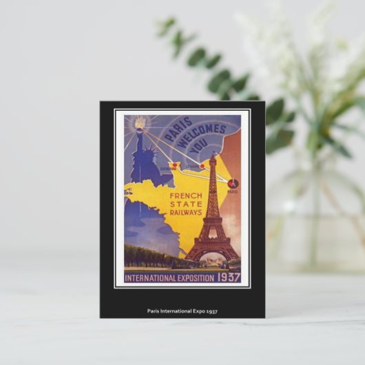 Vintage Briefkaart Parijs (Staand voorkant)