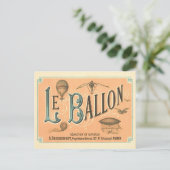 Vintage briefkaart Parijs Ballon (Staand voorkant)
