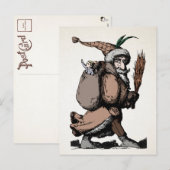 Vintage Briefkaart Pere Fouettard (Voorkant / Achterkant)