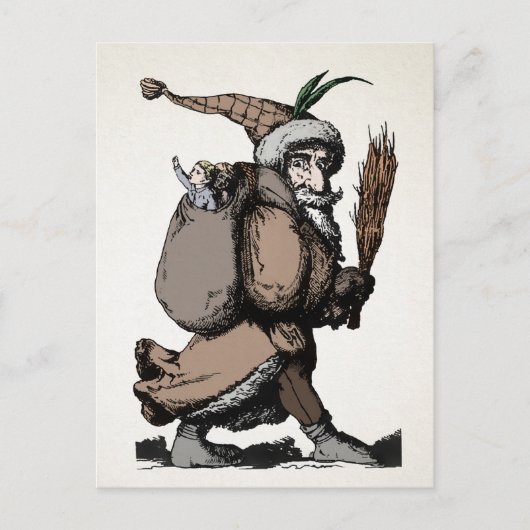 Vintage Briefkaart Pere Fouettard (Voorkant)