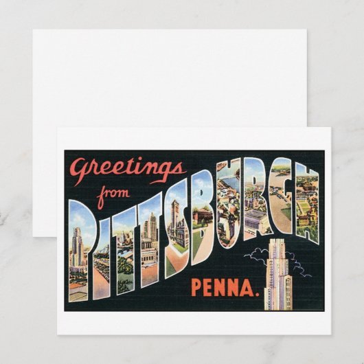 Vintage Briefkaart Pittsburgh (Voorkant / Achterkant)