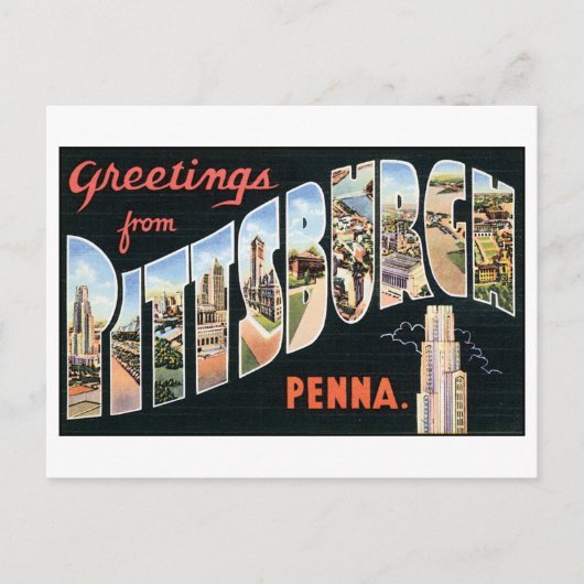 Vintage Briefkaart Pittsburgh (Voorkant)