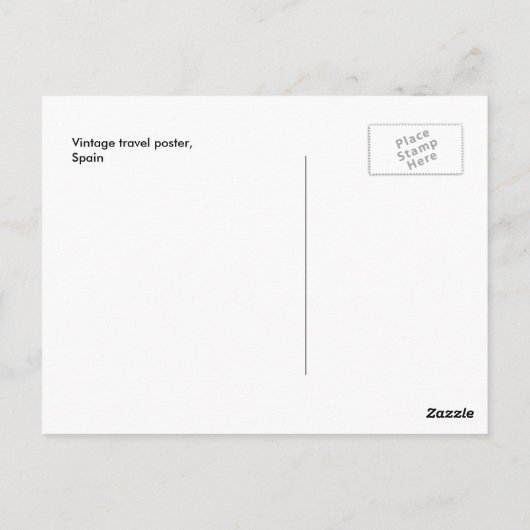 Vintage briefkaart poster Spanje (Achterkant)
