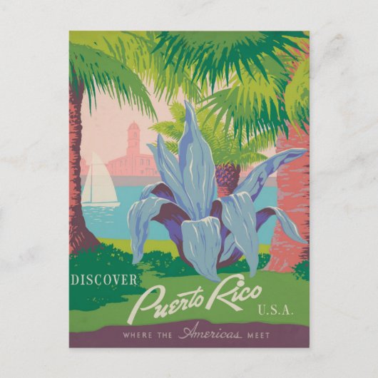 Vintage Briefkaart Puerto Rico (Voorkant)