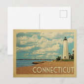 Vintage Briefkaart van Connecticut Lighthouse (Voorkant / Achterkant)