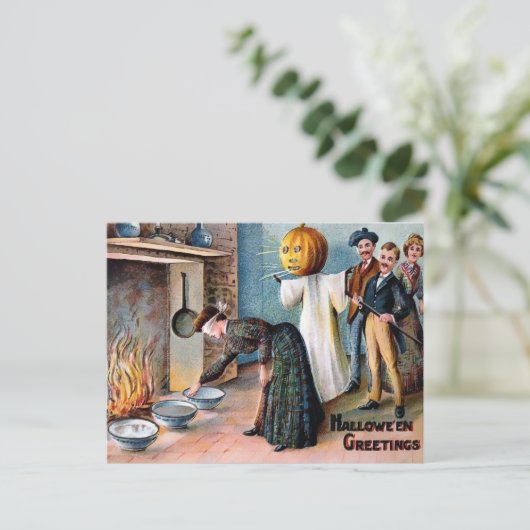 Vintage Briefkaart van de groet Halloween (Staand voorkant)