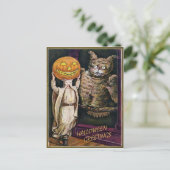 Vintage Briefkaart van de groeten van Halloween (Staand voorkant)