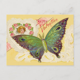 Vintage Briefkaart van de Valentijn van Butterfly 