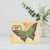 Vintage Briefkaart van de Valentijn van Butterfly  (Staand voorkant)