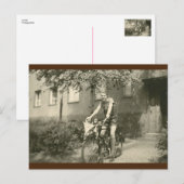 Vintage briefkaart van fietser (Voorkant / Achterkant)
