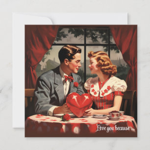 Vintage Briefkaart van Floral Heart Valentijn