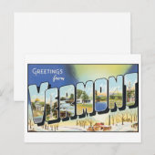 Vintage Briefkaart Vermont (Voorkant / Achterkant)