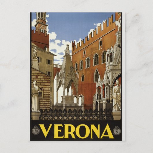 Vintage Briefkaart Verona (Voorkant)