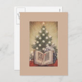 Vintage-Briefkaart voor kerstbomen Feestdagenkaart (Voorkant / Achterkant)
