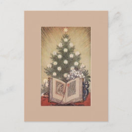Vintage-Briefkaart voor kerstbomen Feestdagenkaart