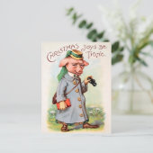 Vintage-Briefkaart voor kerstmis Briefkaart (Staand voorkant)