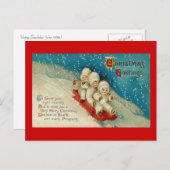 Vintage-Briefkaart voor kerstmis Feestdagenkaart (Voorkant / Achterkant)