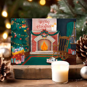 Vintage-Briefkaart voor kerstvakantie Feestdagenkaart