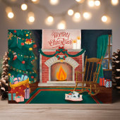 Vintage-Briefkaart voor kerstvakantie Feestdagenkaart