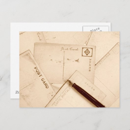 Vintage Briefkaarten met sepia (Voorkant / Achterkant)