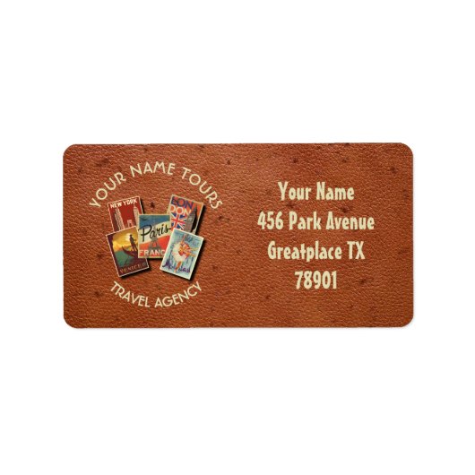 Vintage Briefkaarten voor reistijden Etiket (Voorkant)