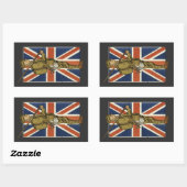 Vintage British Flag Soldier Rechthoekige Sticker (Vel)