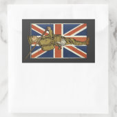 Vintage British Flag Soldier Rechthoekige Sticker (Tas)