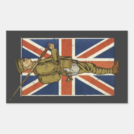 Vintage British Flag Soldier Rechthoekige Sticker