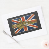 Vintage British Flag Soldier Rechthoekige Sticker (Envelop)