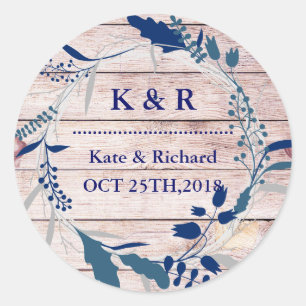 Vintage - britse Floral - weddenschap Ronde Sticker