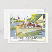 Vintage Broads in England Travel Poster Briefkaart (Voorkant / Achterkant)