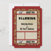 Vintage Broadway Poster Movie Ticket Wedding Kaart (Achterkant)