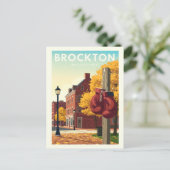 Vintage Brockton Massachusetts Briefkaart (Staand voorkant)