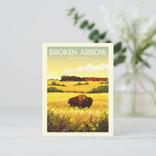 Vintage Broken Arrow Oklahoma Briefkaart (Staand voorkant)
