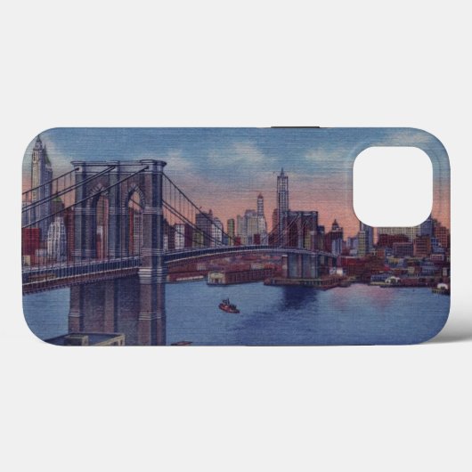 Vintage Brooklyn Bridge Blue Case-Mate iPhone Case (Achterkant (horizontaal))