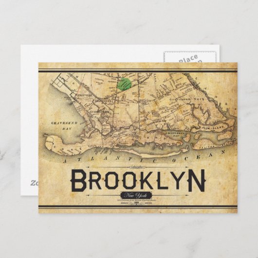 Vintage Brooklyn Briefkaart (Voorkant / Achterkant)