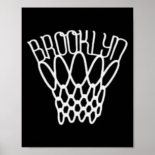 Vintage Brooklyn City New York Basketbal Net Spel Poster