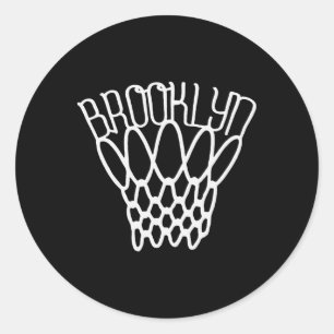 Vintage Brooklyn City New York Basketbal Net Spel Ronde Sticker